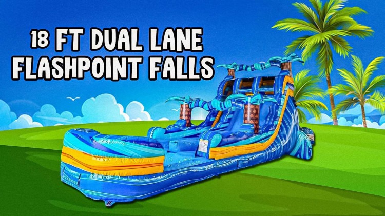 18 ft Flash Point Falls dual lane waterslide