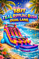 18 ft Dual Lane Teal Rippling Rush