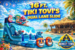 16 ft Tiki Tovi Dual Lane Waterslide